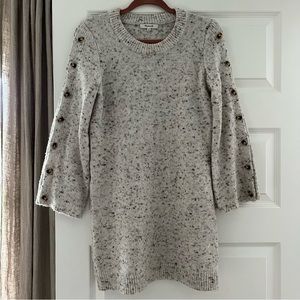 Madewell Sweater Dress with Button Sleeve Detail